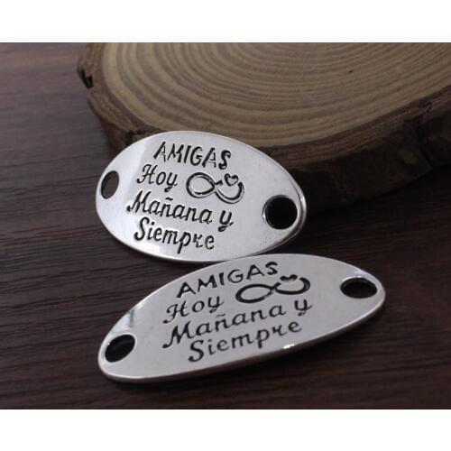 20pcs/lot Fashion Antique Silver Spanish Connectors Pendant Tibetan silver Bracelet Clasps Beads 38x19mm K05449