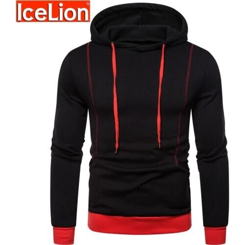 IceLion 2021 Solid Winter Hoodies Men Hooded Sweatshirt Fashion Simple Pullover Mens Loose Sportswear Hip Hop Tracksuit