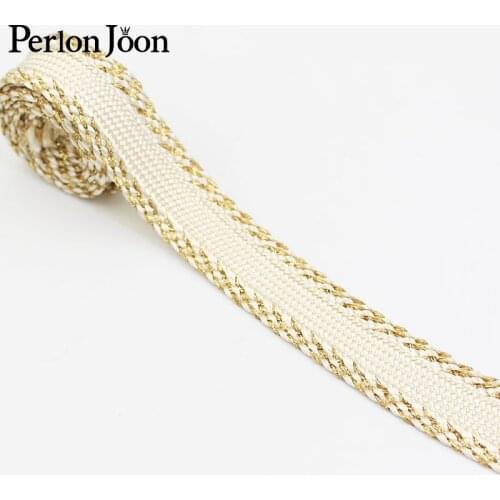 2yards wide 25mm high quality hot sale golden lace clothing skirt robe shoes hat luggage home curtain webbing ZD0312