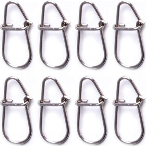 8pcs 12mm Swivels&Snap Fishing Connector Pin Clips high strength Metal jig Spoon Lure Spinner pin Lock Fishing Accessories