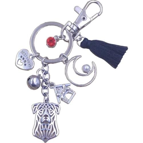 Beauceron Dog Animal Old-fashioned Moon Style Keychain New Cute Key Ring Pet Tassels Antique Women Men Jewelry Gift K169