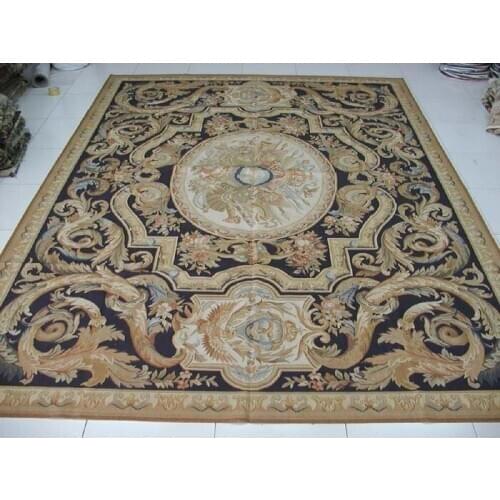 Free shipping 12'x18' Aubusson rugs French Aubusson Carpet handwoven big carpet area rugs for home decoration