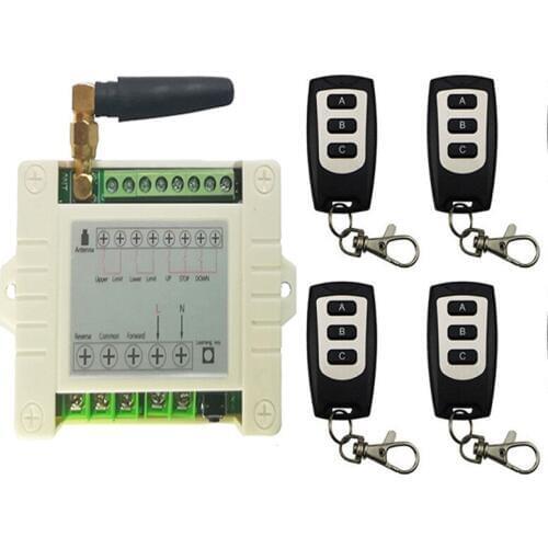 AC100V 220V 2CH 2 CH 10A RF Wireless Remote Control Receiver+Transmitter tubular motor garage door projection screen shutters