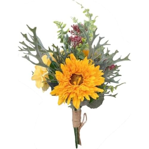 Handwritten Bouquet Yellow Beautiful Home Decoration Lovely Dried Flowers Holiday Gift Fake Flower