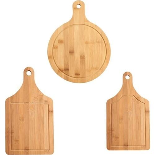 Wooden Chopping Board Fruit Pizza Bread Plate with Handle Hangable Cutting Board H58C
