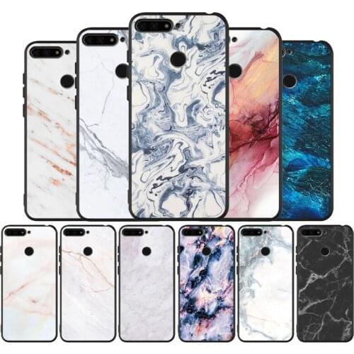 Glossy Marble black Silicone Phone Case For honor 30 20 Pro 8 8X 9 10 20 Lite Mate 10 20 30 Lite Pro cover