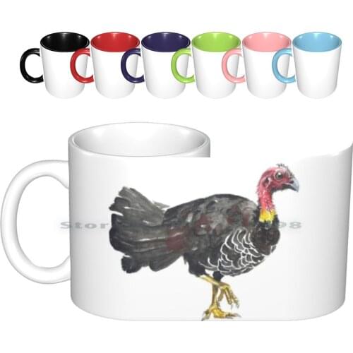 Brush Turkey Ceramic Mugs Coffee Cups Milk Tea Mug Brush Turkey Bush Turkey Scrub Turkey Australia Bird Watercolour Watercolor