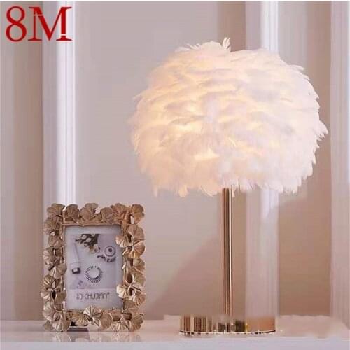 8M Creative Table Lamps Feather Desk Light Contemporary for Living Room Bed Room Decoration