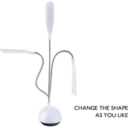 Battery Powered Mini LED Desk Lamp 360 Degree Rotation Reading Table Night Light