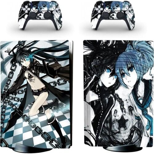 Black Rock Shooter PS5 Disc Skin Sticker for Playstation 5 Console & 2 Controllers Decal Vinyl Protective Disk Skins