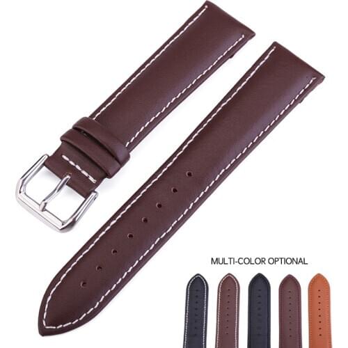 Genuine Leather Cow Watchbands 12mm/14mm/16mm/18mm/19mm/20mm/22mm/24mm Black Brown Straps Wristband With Tool Watch Accessories