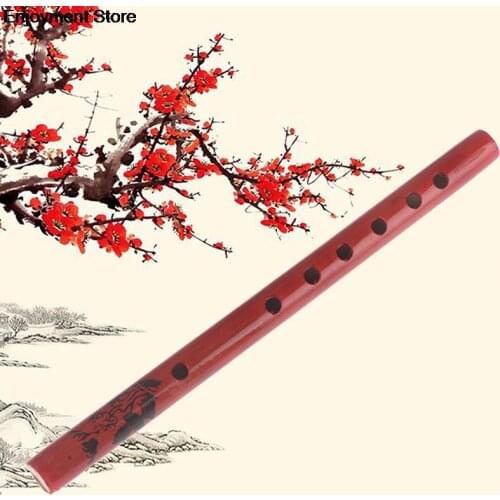 New 1PC Chinese Traditional 6 Holes Bamboo Flute Vertical Flute Clarinet Student Musical Instrument Wooden Color For Kids Gift