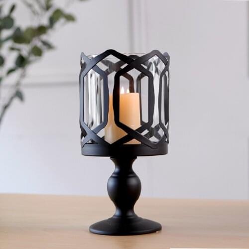 OLOEY Decorative Black Candlesticks