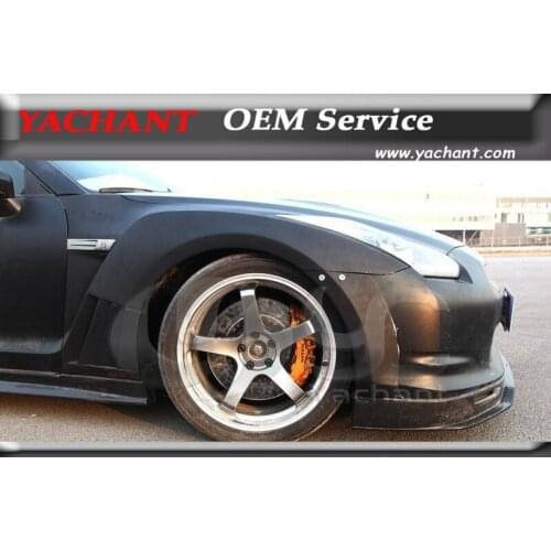 Carbon Fiber Front Fender with FRP Extension Fit For 08-14 R35 GTR GT-R35 CBA DBA VS '13 Ver. Style Bodykit Front Fender Kit