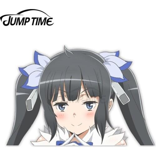Jump Time DanMachi Hestia Sexy Cute Anime Girl Vinyl Decal Waifu Peeker Big Head Car Stickers