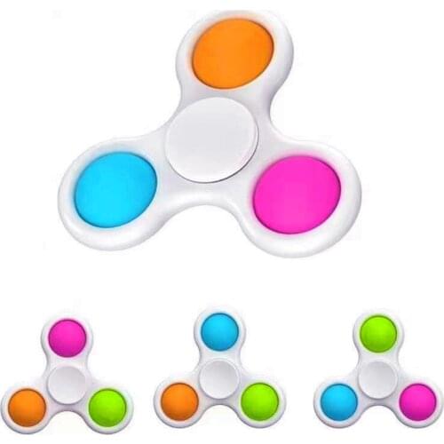 Colorful pops bubble its fidget simple dimple hand finger spinnner anti stress relief anxiety sensory toy for children autism