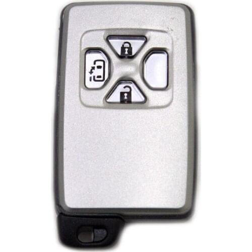 3Buttons silver car key shell with left sliding button for Toyota Camry Reiz RAV4 Highlander Key Case Fob for Crown Prado etc