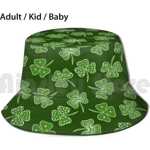 Shamrocks Sun Hat Foldable UV Protection Green Leaf Clover Culture Holiday Luck Irish Nature Meadow Ireland Traditional