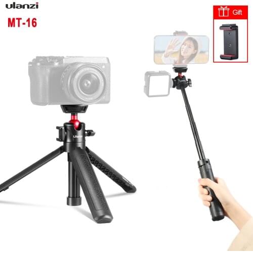 Ulanzi MT-42 Extendable Selfie Stick Tripod 4-Section w/ 360° Swivel Ball Head Cold Shoe for Phone Camera Mic LED Light Mounting