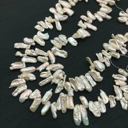 WOW! freshwater pearl irregular AAA white Light pink light purple biwa reborn keshi around 15" DIY