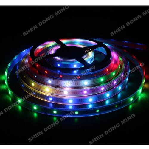 5M 30Leds/M 30IC/M Waterproof IP67 RGB WS2812B LED pixel Strip DC 5V Digital led light lamps outdoor Decoration