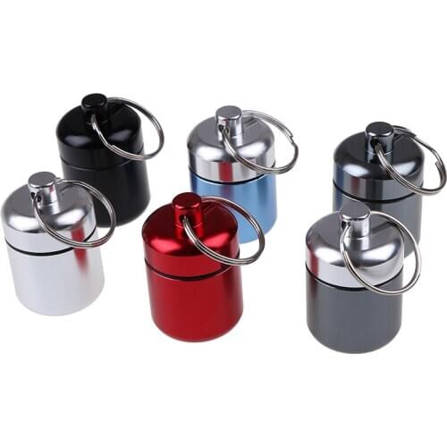 Mini Waterproof Aluminum Alloy Pill Box Case Bottle Cache Drug Holder Container Keychain Medicine Box Health Care