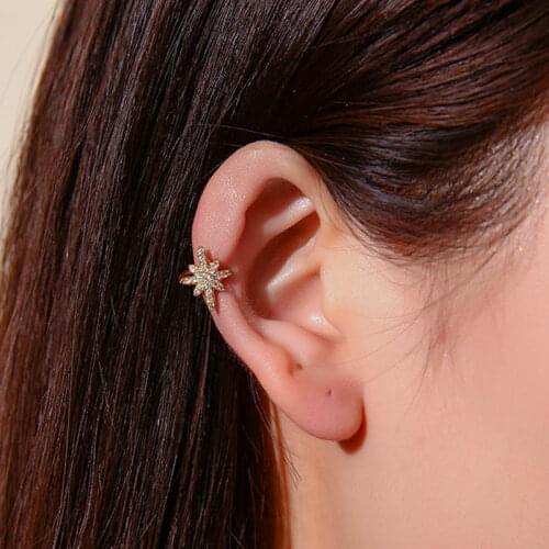 Star Crystal Crystal Clip Earrings For Women Zircon Earing Without Hole Jewelry Fake Earrings Single Ear Bone Clip Earings A918