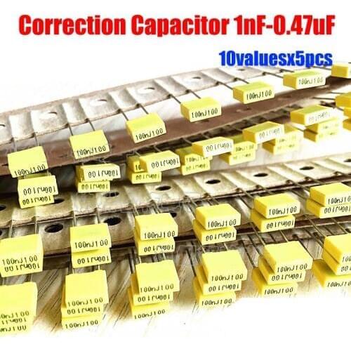 10valuesx5pcs=50pcs Correction Capacitor 1nF-0.47uF Assorted Kit