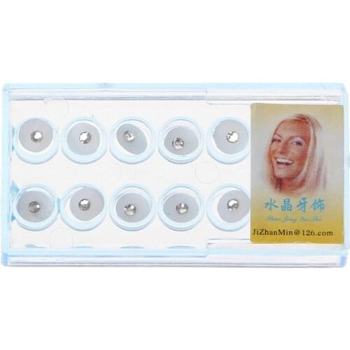 10pcs/Box 2mm Dental Colorful Crystal Tooth Fashion Jewelry Gem Decor with Box