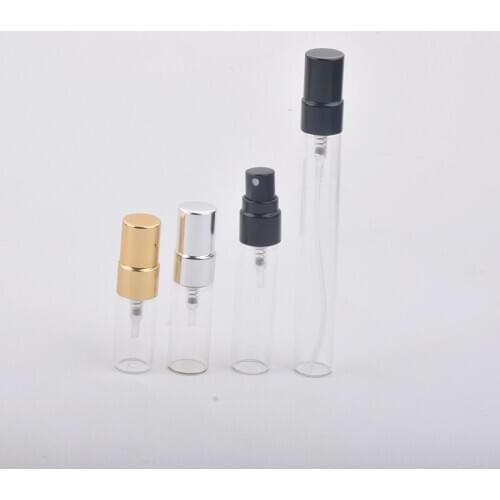 20pcs/lot 2ml 3ml 5ml 10ml Portable Glass Perfume Bottles Atomizer Portable Contenitori cosmetic Vuoti With Aluminium Pump