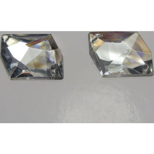 25 Clear Flatback Acrylic Big Sewing Rhinestone Irregular Sew On Beads 18X22mm