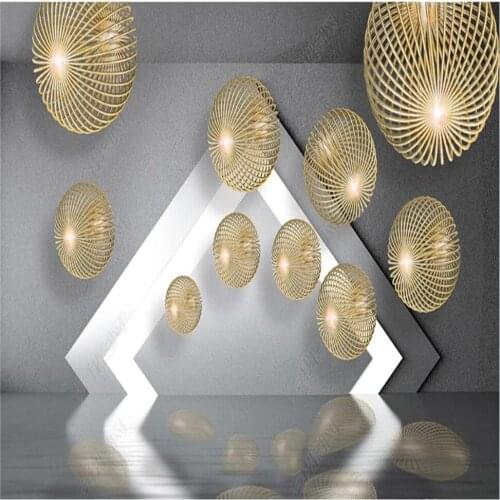 3d murals wallpaper 3d three-dimensional metal round wallpapers sphere expands space modern minimalist background wall