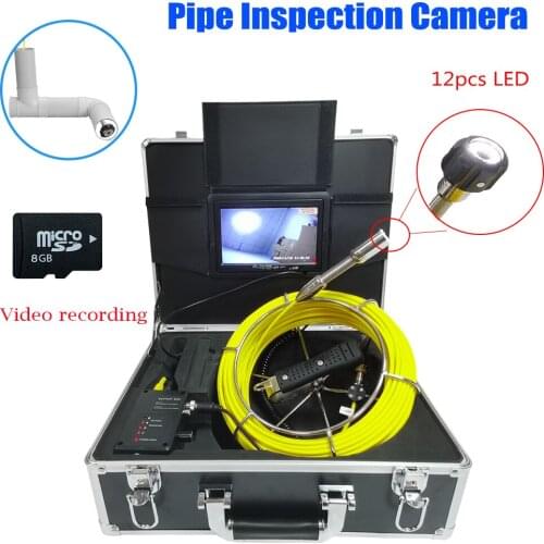 50M 23mm Lens Sewer Endoscope Clean System 7inch Solar Eclipse Wall&Pipe Drain Inspection Camera