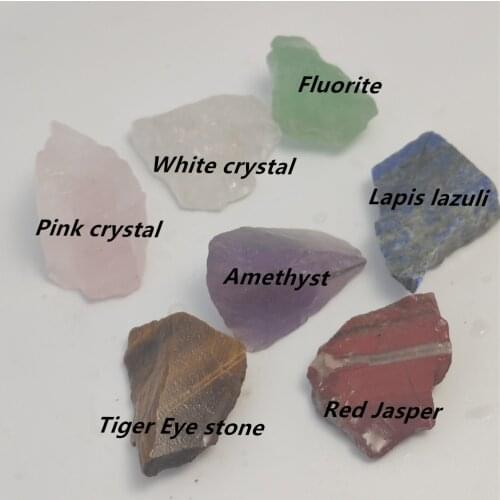 7pcs Natural Quartz Crystal Rough Gemstones and Minerals Healing Raw Stones as Gifts Tank Decoration Healing Stone Yoga Stone