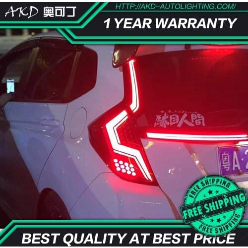 AKD tuning cars Tail lights For Honda Fit Jazz GK5 2014-2018 Taillights LED DRL Running lights Fog lights Rear parking lights