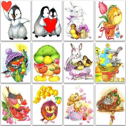 5D DIY Diamond Painting art animals penguin rabbit Love Full Square&Round Diamond mosaic embroidery Cross stitch home decor Sale