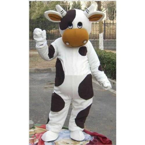 White And Black Milk Cow Mascot Costume Fancy Dress Adult Suit Size Cartoon Appearl Halloween Birthday Cosplay