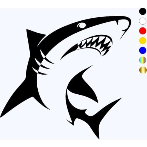 CK2676#15*14cm Shark funny car sticker vinyl decal silver/black car auto stickers for car bumper window car decorations