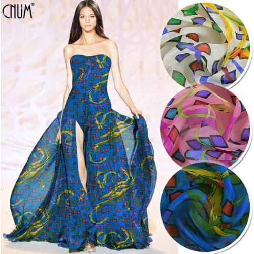 CNUM SC119 100% Silk Chiffon/Squares,3 Colors Available /Silk Fabric Transparent/ Width 1.48yd Thickness 6mm