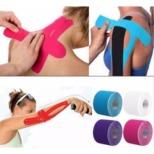 3 Size 5M Lenght Elastic Kinesiology Sports Tape Athletic Strapping Gym Tennis Fitness Running Knee Muscle Pain Care Therapeutic