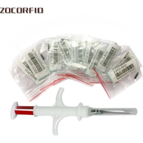 ISO11784 FDX-B 2.12x12mm cat dog microchip animal syringe ID implant pet chip needle vet RFID injector PIT tag for dog cat fish