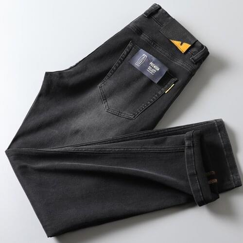 JSBDThe new autumn/winter straight leg jeans for men are black wash, soft and elastic cotton ammonia