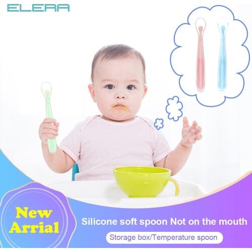 Baby Silicone Food Supplement Spoon Newborn Feeding Water And Learning o Eat Soft Head Spoon Suitable For 0 To 3 Years Old Safe