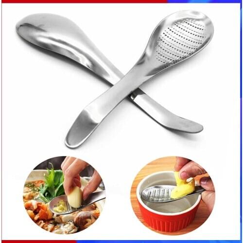 Ginger Grater Spoon Stainless Steel Ginger Tea Spoon Garlic Grater Lemon Zester For Home Kitchen Fruit Vegetable Tool