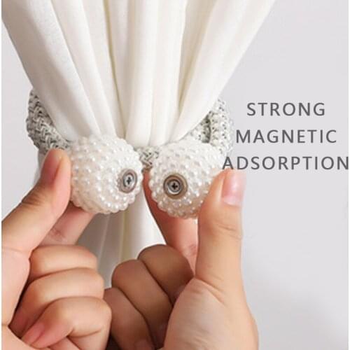 Easy to use magnetic curtain buckle curtain decorative buckle fake pearl magnetic curtain clip portable practical curtain clip