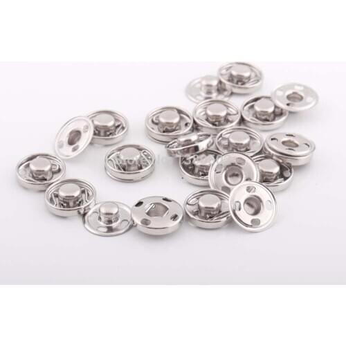 30sets Black and Silver color top quality round shape Metal Snap Buttons Press Button 15mm sewing accessories