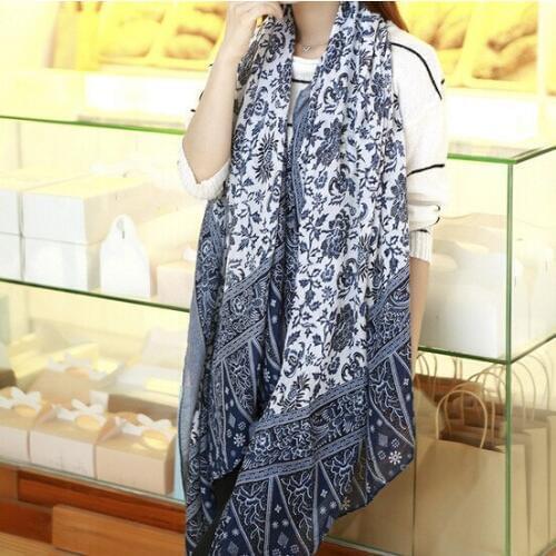 Fashion Woman Scarves with Tassels Floral Printed Scarf for Women Girl 110cm*180cm Large Size Summer Shawls sof