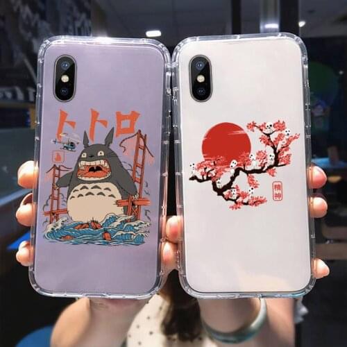 Soft Shockproof Phone Case for IPhone 12 11 Pro 7 8 Plus 6 XS Max Cute Totoro Spirited Away Ghibli Miyazaki Anime Kaonashi Cover