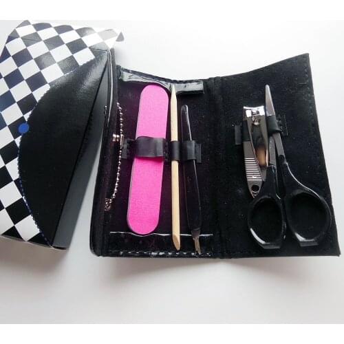 New Black Purse Design 5 in1 Manicure Set 10set/lot Pedicure Grooming Kit Bridal Shower Favors Wedding Gifts For Guests