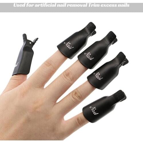 10 Pcs/Set Plastic Nail Clip Nail Art Gel Polish Remover Soak Off Cleaner Cap Clip 8 Colours